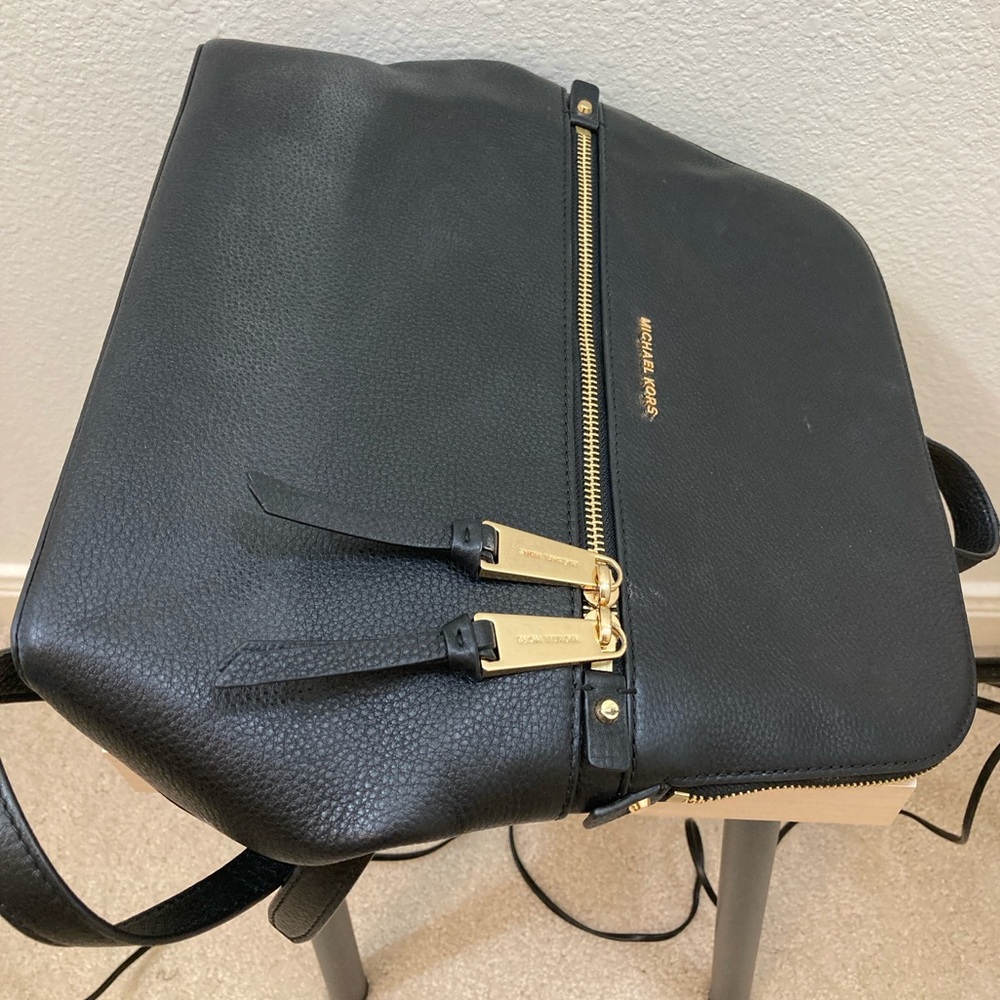 Michael Kors Black Backpack with Gold-Tone Zipper Pulls and Trim - Picture 13 of 13